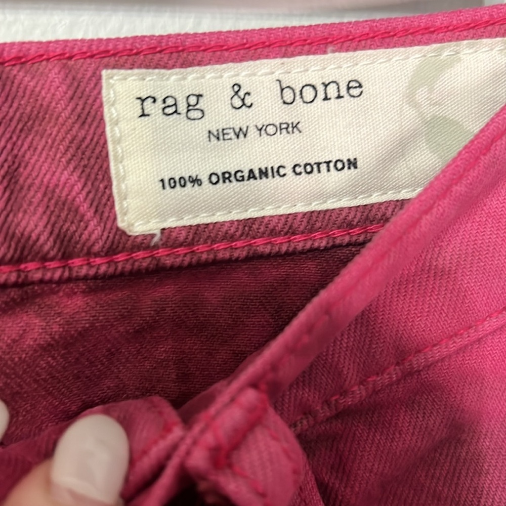 Rag & Bone Maya 6” Shorts Bright Fuchsia 25 Organic Cotton NWT - Picture 5 of 16